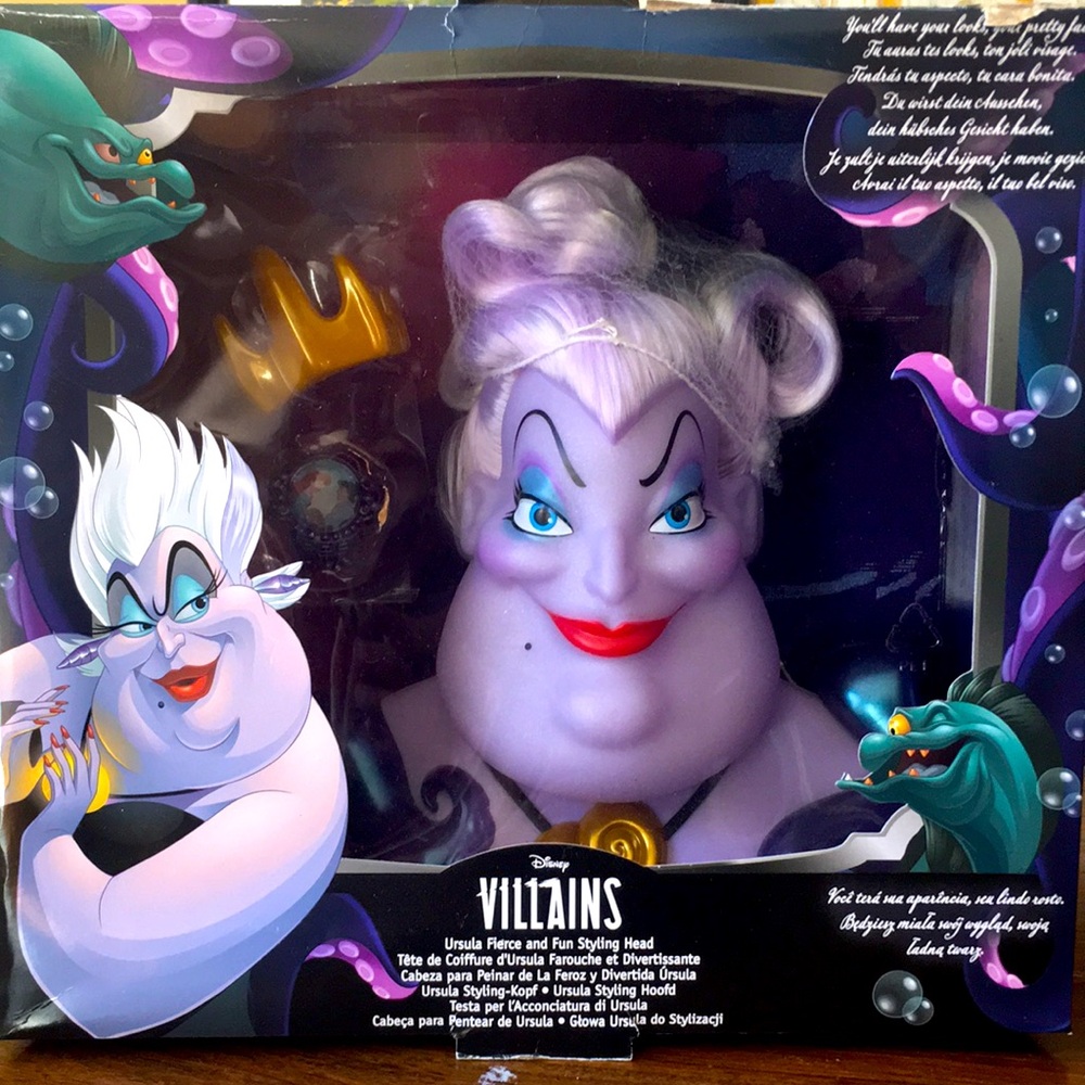 DISNEY Villains Ursula Styling Head - Purple and Black (Opened Box) Large Size